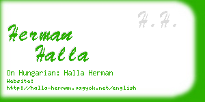 herman halla business card